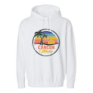 Cancun Retro Sunset Garment-Dyed Fleece Hoodie