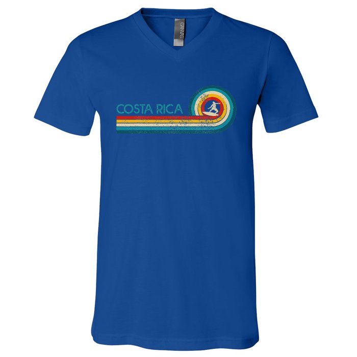 Costa Rica Surf Vintage Beach Surfer V-Neck T-Shirt