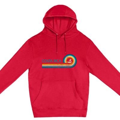 Costa Rica Surf Vintage Beach Surfer Premium Pullover Hoodie