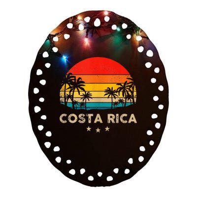 Costa Rica Sunset Ceramic Oval Ornament