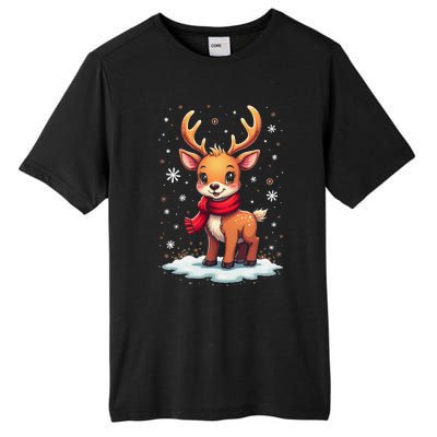 Cute Reindeer Santa Women Christmas 2024 Xmas Tall Fusion ChromaSoft Performance T-Shirt