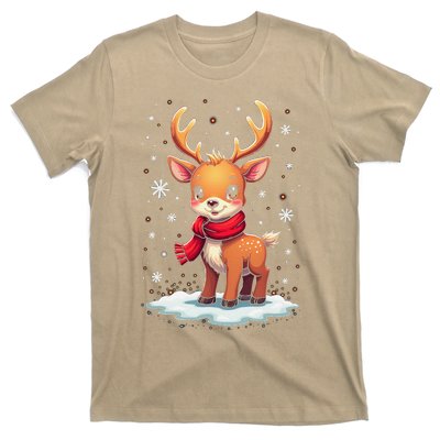 Cute Reindeer Santa Women Christmas 2024 Xmas T-Shirt