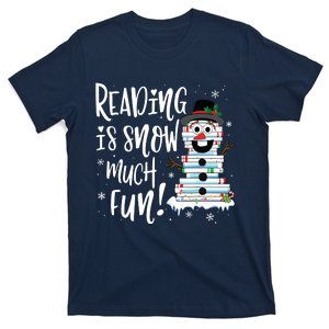 Christmas Reading Snowman Book Book Lover Reader T-Shirt