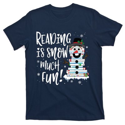 Christmas Reading Snowman Book Book Lover Reader T-Shirt