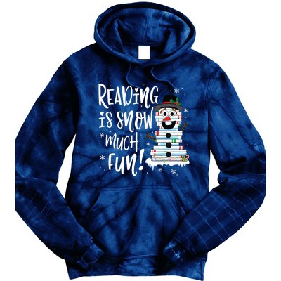 Christmas Reading Snowman Book Book Lover Reader Tie Dye Hoodie