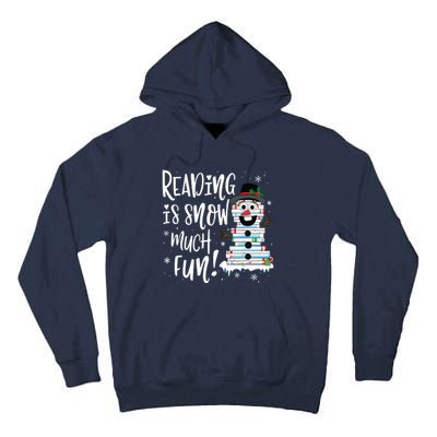 Christmas Reading Snowman Book Book Lover Reader Tall Hoodie