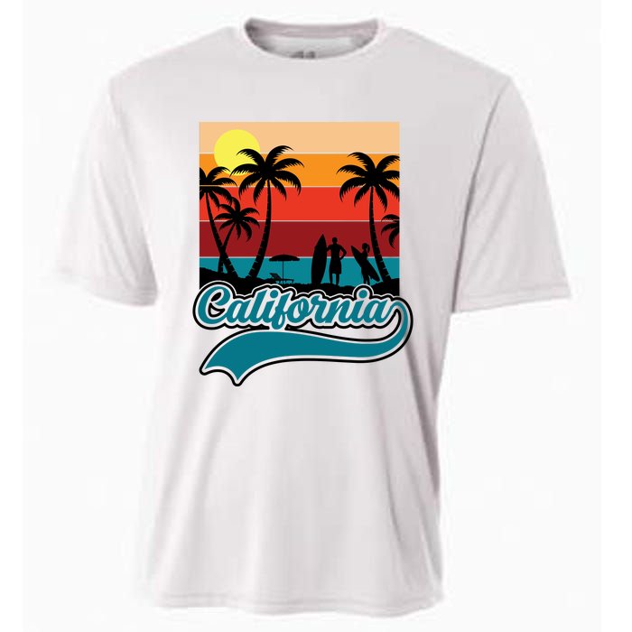 California Retro Sunset Graphic Cooling Performance Crew T-Shirt