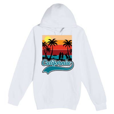 California Retro Sunset Graphic Premium Pullover Hoodie