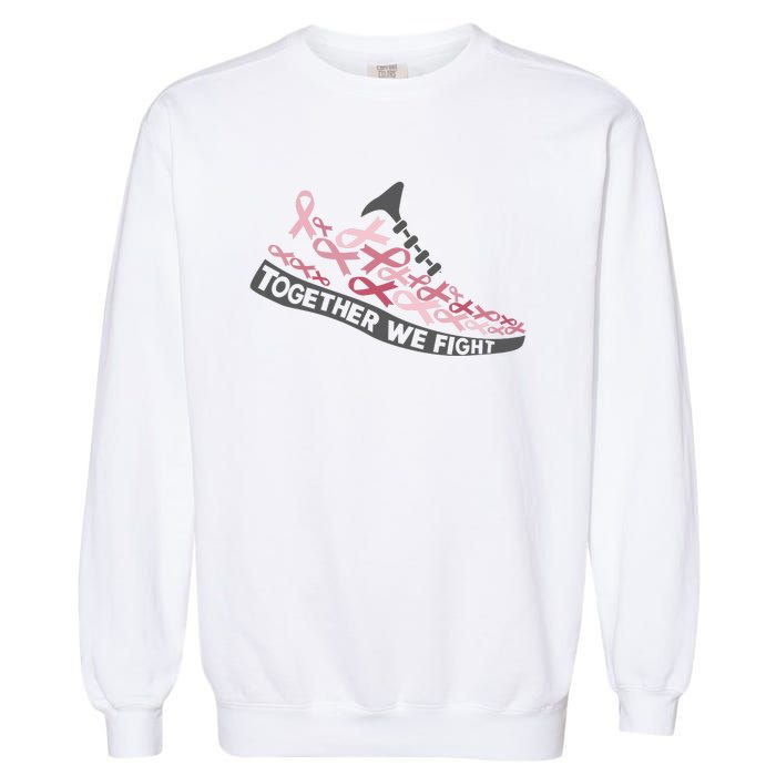 Cancer Ribbon Shoes Together We Fight Garment-Dyed Sweatshirt