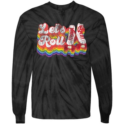 Cool Roller Skating Skate Girl 1970S Retro Tie-Dye Long Sleeve Shirt