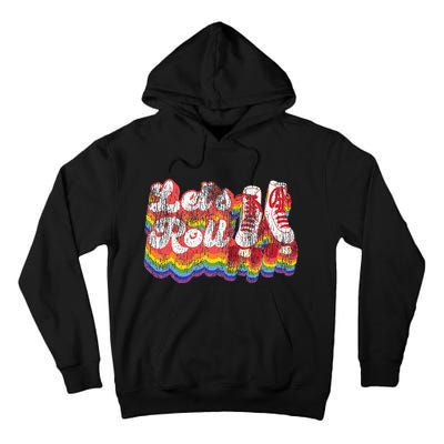 Cool Roller Skating Skate Girl 1970S Retro Tall Hoodie