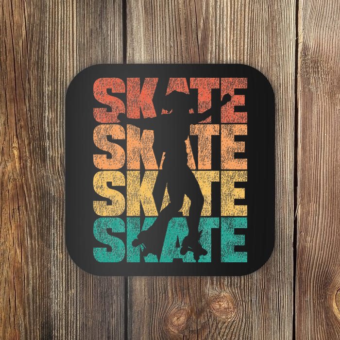 Cool Roller Skating Skate Girl 1970s Retro Vintage Coaster