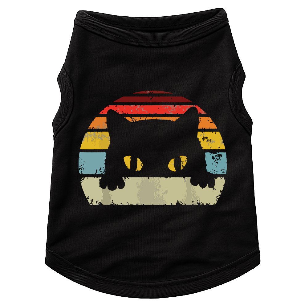 Cat Retro Style Black Kitty Cats Lover Gift Doggie Tank