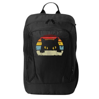 Cat Retro Style Black Kitty Cats Lover Gift City Backpack