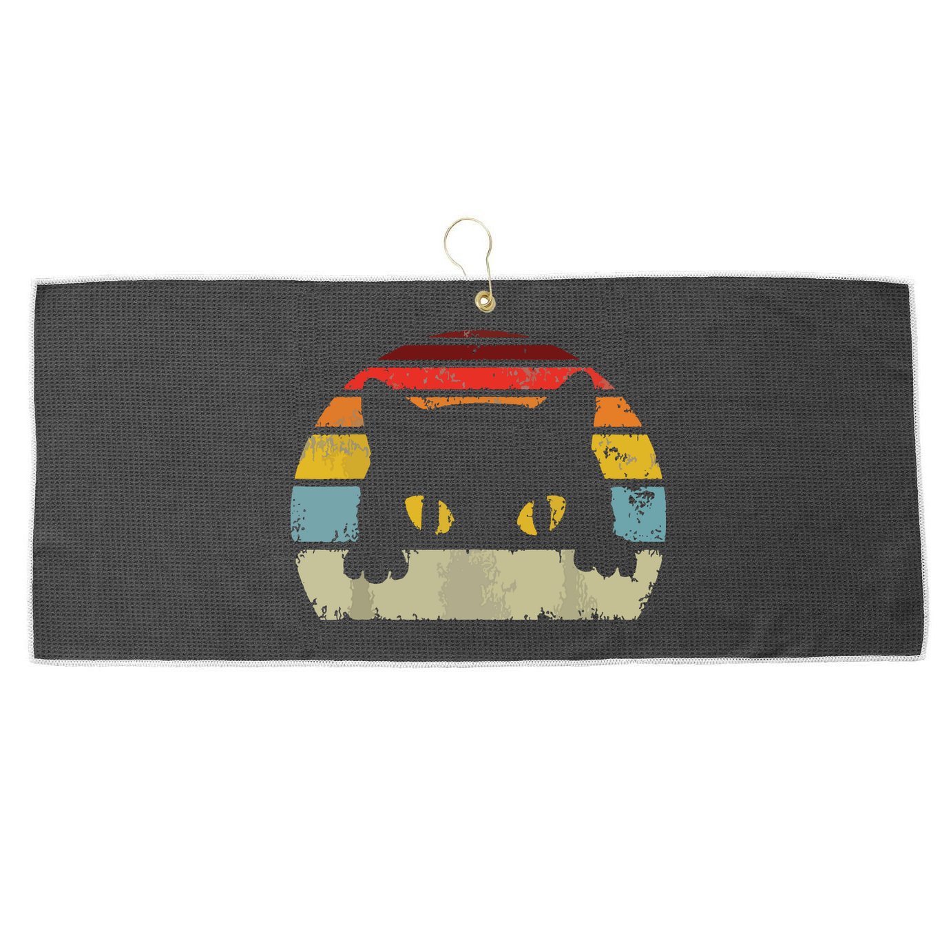 Cat Retro Style Black Kitty Cats Lover Gift Large Microfiber Waffle Golf Towel