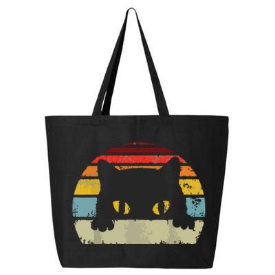 Cat Retro Style Black Kitty Cats Lover Gift 25L Jumbo Tote