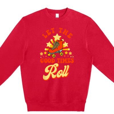 Cool Roller Skating Skate 1970S Retro Premium Crewneck Sweatshirt