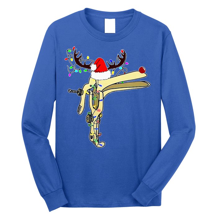 Christmas Reindeer Speculum Nurse OBGYN L&D Nursing Xmas  Long Sleeve Shirt