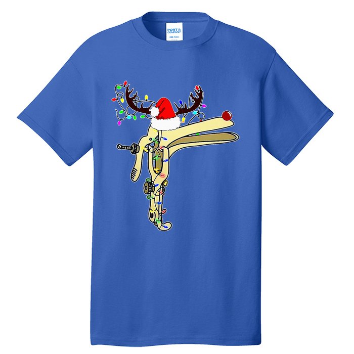 Christmas Reindeer Speculum Nurse OBGYN L&D Nursing Xmas  Tall T-Shirt