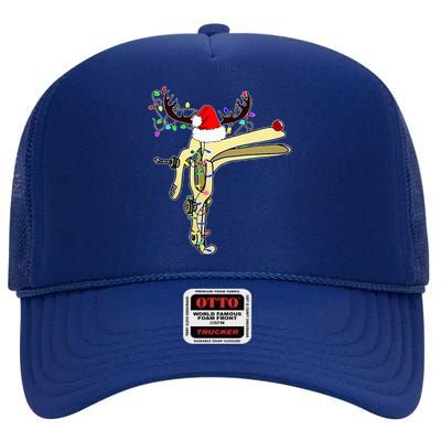 Christmas Reindeer Speculum Nurse OBGYN L&D Nursing Xmas  High Crown Mesh Back Trucker Hat