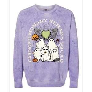 Cardiopulmonary Rehab Squad Halloween Ghost Spooky Nurse Colorblast Crewneck Sweatshirt