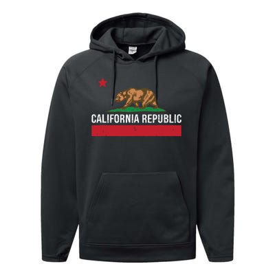 California Republic State Flag Performance Fleece Hoodie