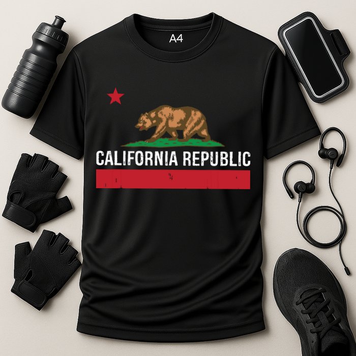 California Republic State Flag Cooling Performance Crew T-Shirt