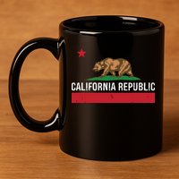 California Republic State Flag 11oz C Handle Ceramic Mug