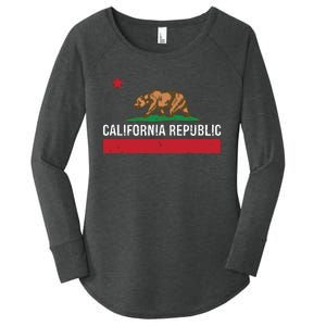 California Republic State Flag Women's Perfect Tri Tunic Long Sleeve Shirt