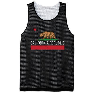 California Republic State Flag Mesh Reversible Basketball Jersey Tank