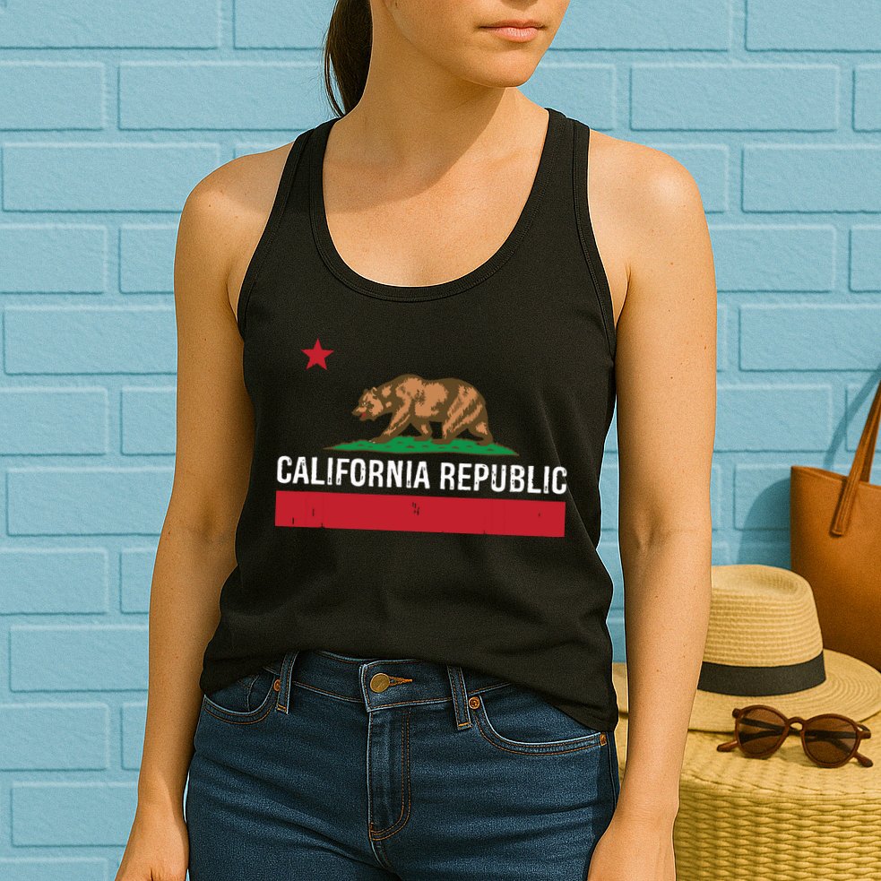 California Republic State Flag Womens Tank Top