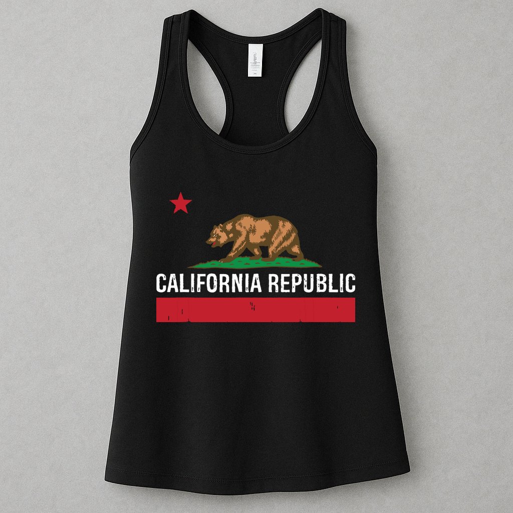 California Republic State Flag Womens Tank Top