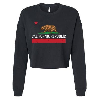 California Republic State Flag Cropped Pullover Crew