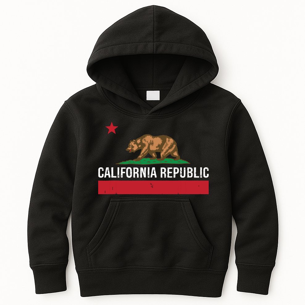 California Republic State Flag Kids Hoodie