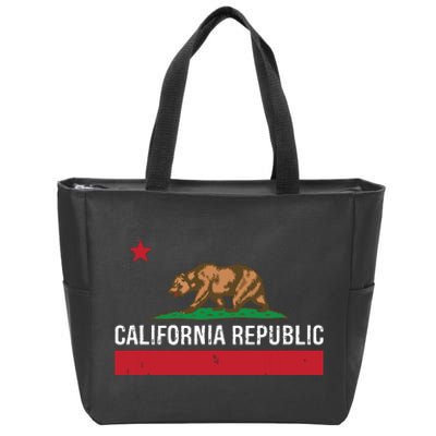 California Republic State Flag Zip Tote Bag