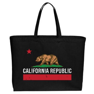 California Republic State Flag Cotton Canvas Jumbo Tote