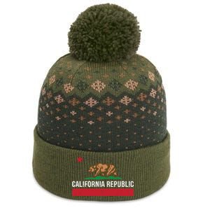 California Republic State Flag The Baniff Cuffed Pom Beanie