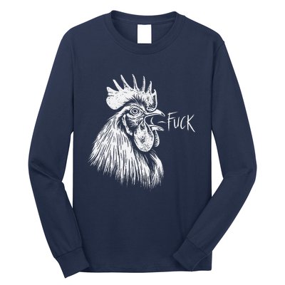 Chicken Rooster Saying Fuck Funny Long Sleeve Shirt