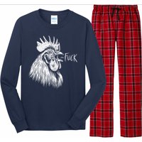 Chicken Rooster Saying Fuck Funny Long Sleeve Pajama Set