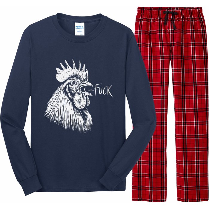 Chicken Rooster Saying Fuck Funny Long Sleeve Pajama Set