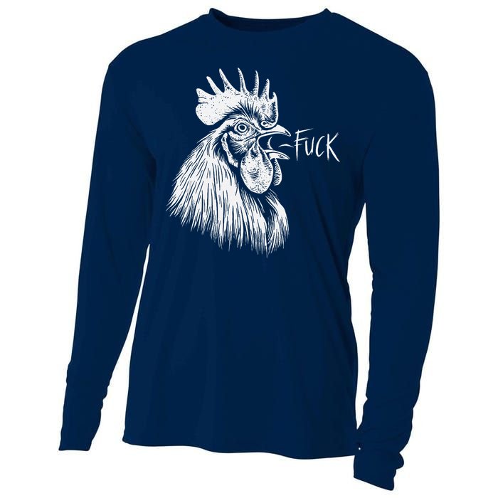 Chicken Rooster Saying Fuck Funny Cooling Performance Long Sleeve Crew