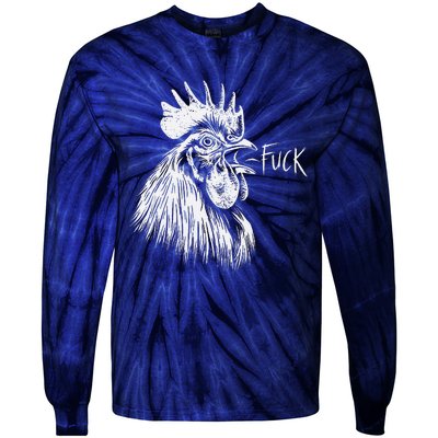 Chicken Rooster Saying Fuck Funny Tie-Dye Long Sleeve Shirt