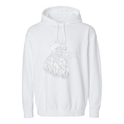 Chicken Rooster Saying Fuck Funny Garment-Dyed Fleece Hoodie