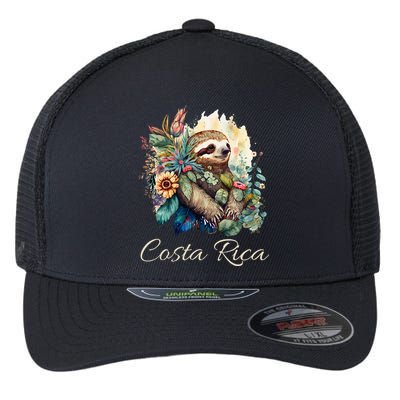Costa Rica Tropical Sloth Flexfit Unipanel Trucker Cap