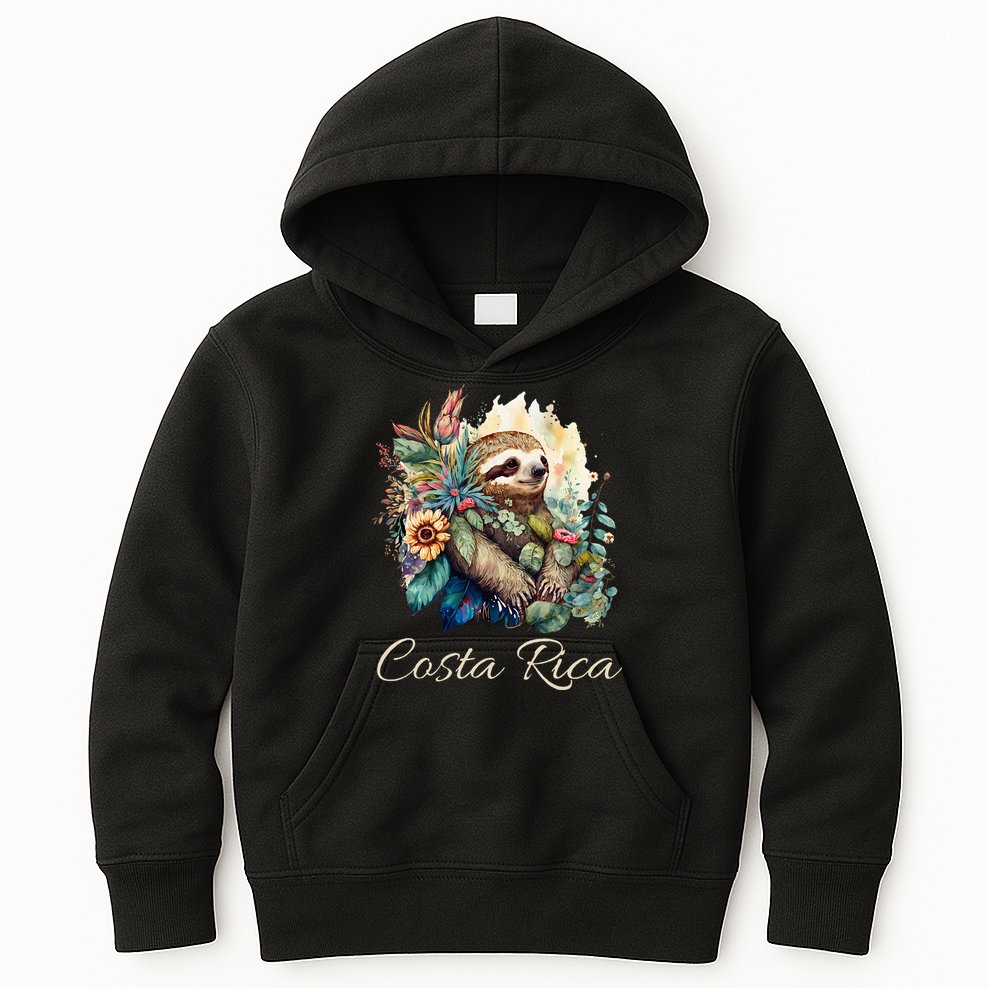 Costa Rica Tropical Sloth Kids Hoodie