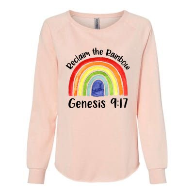 Christian Reclaim The Rainbow Jesus Lover Proverb Tee Womens California Wash Sweatshirt