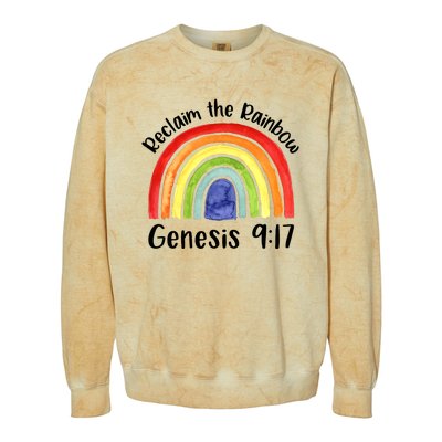 Christian Reclaim The Rainbow Jesus Lover Proverb Tee Colorblast Crewneck Sweatshirt