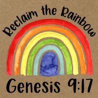 Christian Reclaim The Rainbow Jesus Lover Proverb Tee Cotton Canvas Backpack