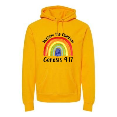 Christian Reclaim The Rainbow Jesus Lover Proverb Tee Premium Hoodie