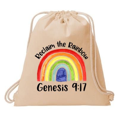 Christian Reclaim The Rainbow Jesus Lover Proverb Tee Drawstring Bag